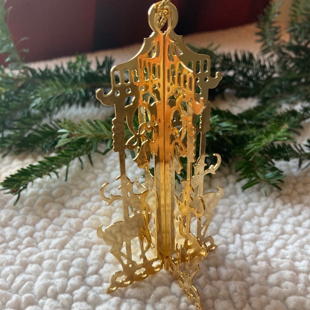 Vintage Danbury Mint Reindeer Christmas Ornament